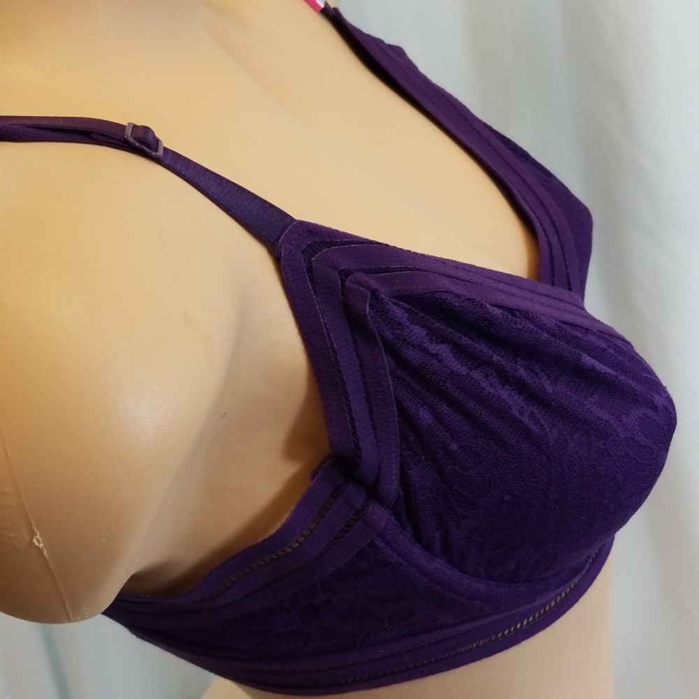 B463 Pink Victoria Secret Unlined Demi Purple bra - Picture 3 of 4